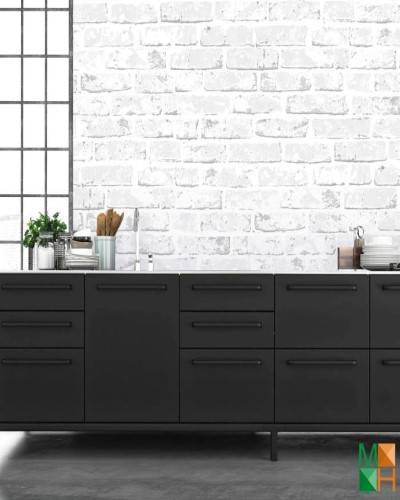  Giấy dán tường Hàn Quốc 3D giả gạch màu trắng đẹp 70137-2